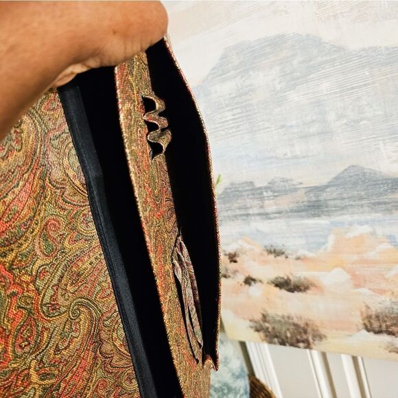 VTG Made In Korea Evelope Style Paisley Print Portfolio Briefcase. - Picture 14 of 15